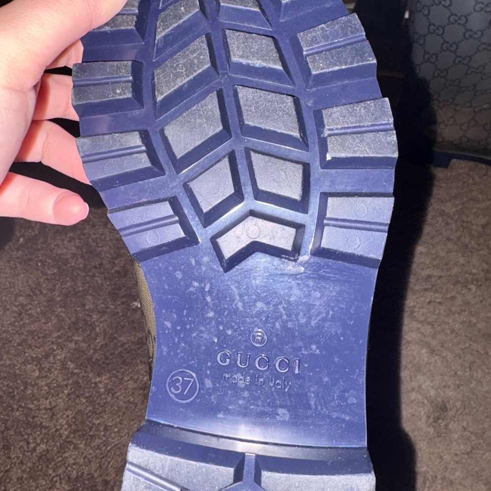 Gucci Women's Dark grey Monogram Rain Boots - Picture 3 of 5